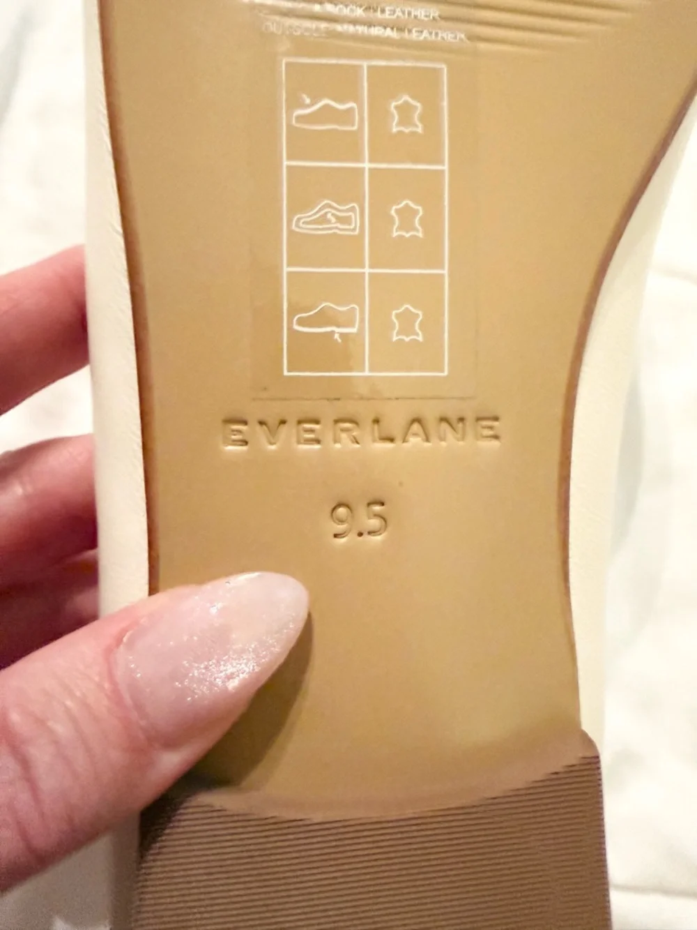 Everlane Day Ballet Flat Canvas Cream White Size 9.5 Square Toe Minimal Chic - Picture 8 of 9